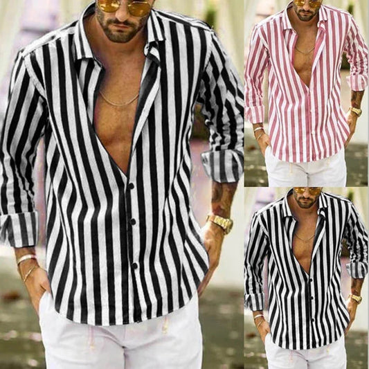 Men's Striped Button-up Shirt